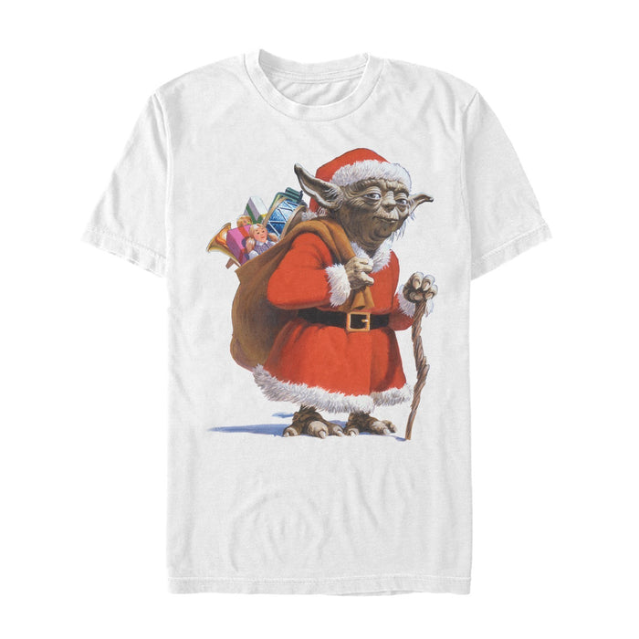 fifth sun Men's Star Wars Christmas Santa Yoda T-Shirt