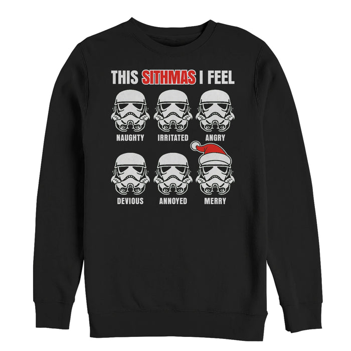 fifth sun Men's Star Wars Christmas Sithmas Stormtroopers Sweatshirt
