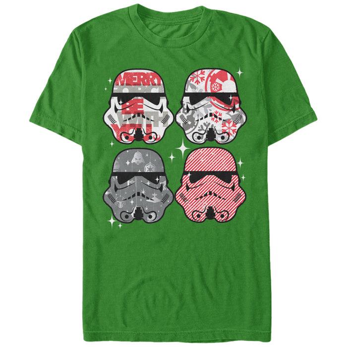 fifth sun Men's Star Wars Christmas Stormtrooper Helmets T-Shirt