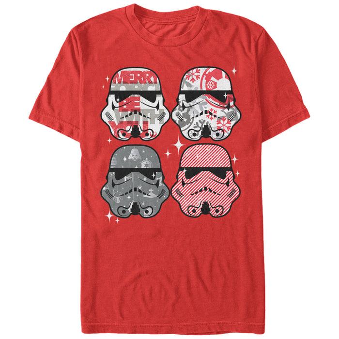 fifth sun Men's Star Wars Christmas Stormtrooper Helmets T-Shirt