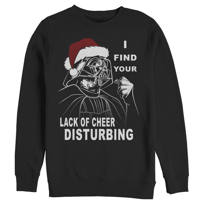 fifth sun Men's Star Wars Christmas Vader Lack of Cheer Disturbing Sweatshirt