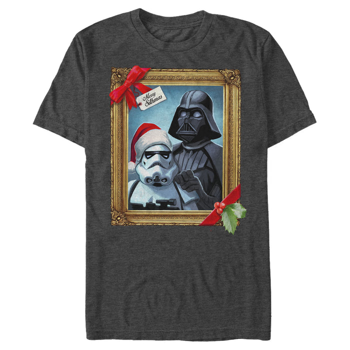 fifth sun Men's Star Wars Christmas Vader Trooper Family Photo T-Shirt