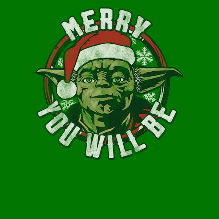 Fifth Sun Men's Star Wars Christmas Yoda Merry You Will Be T-Shirt