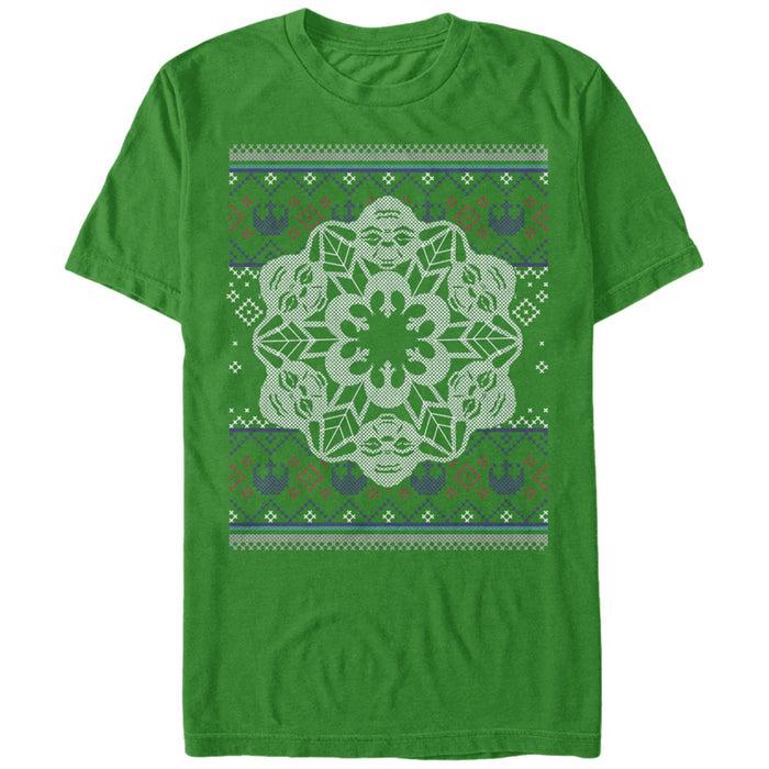 fifth sun Men's Star Wars Christmas Yoda Snowflake T-Shirt