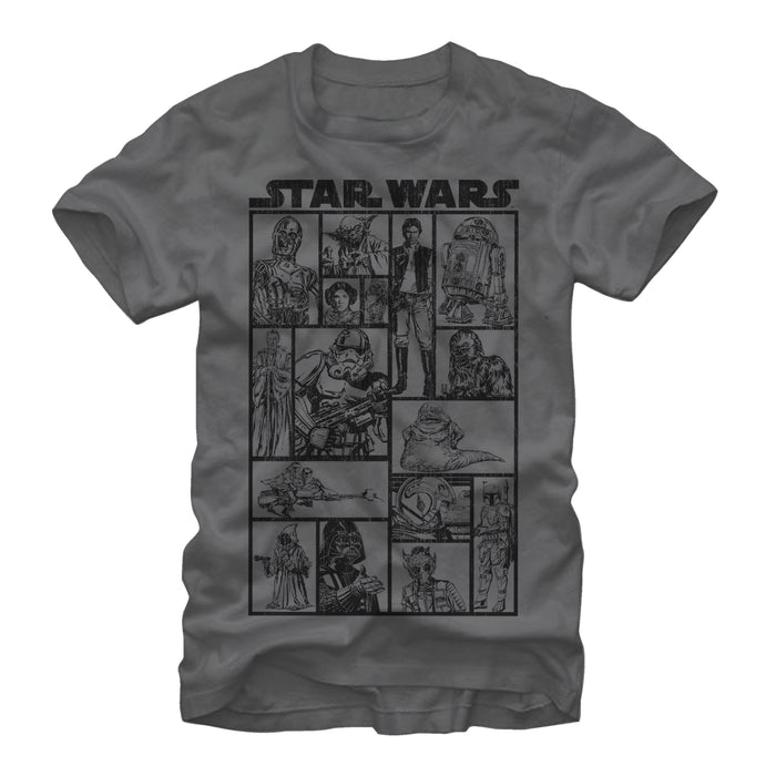 fifth sun Men's Star Wars Classic Character Group T-Shirt