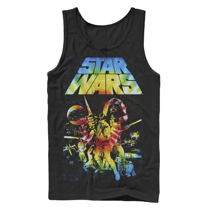 fifth sun Men's Star Wars Classic Tie-Dye Poster Tank Top