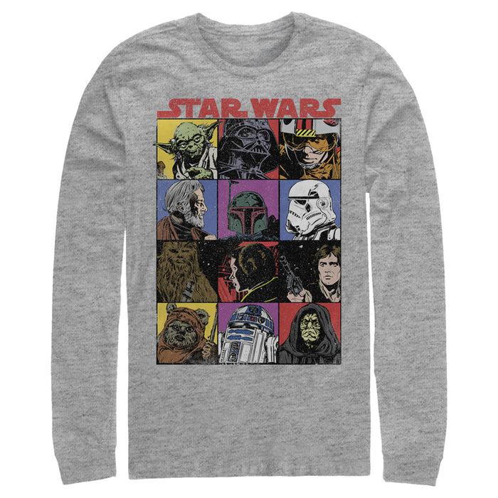 Fifth Sun Men's Star Wars Comic Strip Cartoon Group Long Sleeve Shirt