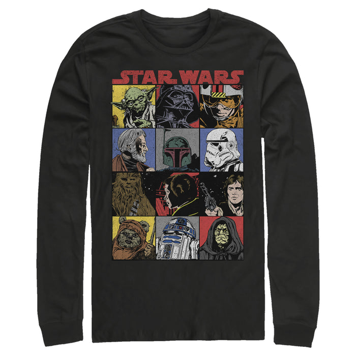 fifth sun Men's Star Wars Comic Strip Cartoon Group Long Sleeve Shirt