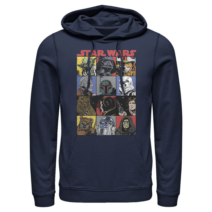fifth sun Men's Star Wars Comic Strip Cartoon Group Pull Over Hoodie