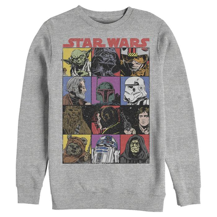 Fifth Sun Men's Star Wars Comic Strip Cartoon Group Sweatshirt