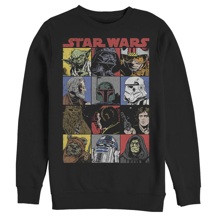 fifth sun Men's Star Wars Comic Strip Cartoon Group Sweatshirt