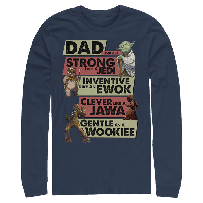 fifth sun Men's Star Wars Dad You are Strong Inventive Clever Gentle Long Sleeve Shirt