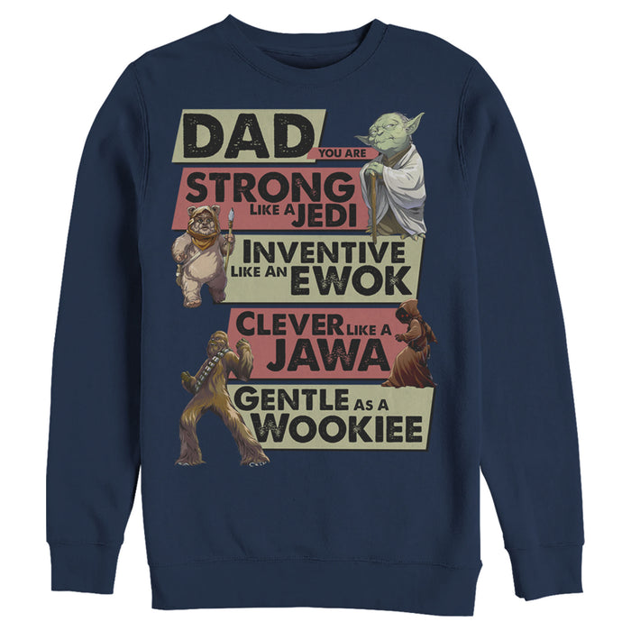 fifth sun Men's Star Wars Dad You Are Strong Like A Jedi Sweatshirt