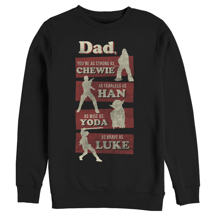 fifth sun Men's Star Wars Dad You're Strong Fearless Wise Brave Sweatshirt