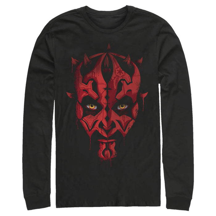 fifth sun Men's Star Wars Darth Maul Portrait Long Sleeve Shirt
