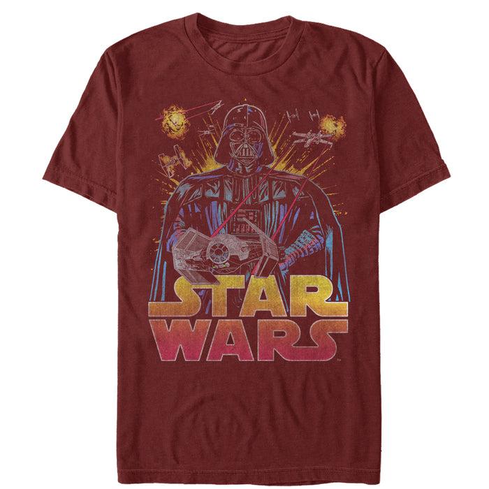 fifth sun Men's Star Wars Darth Vader Battle T-Shirt