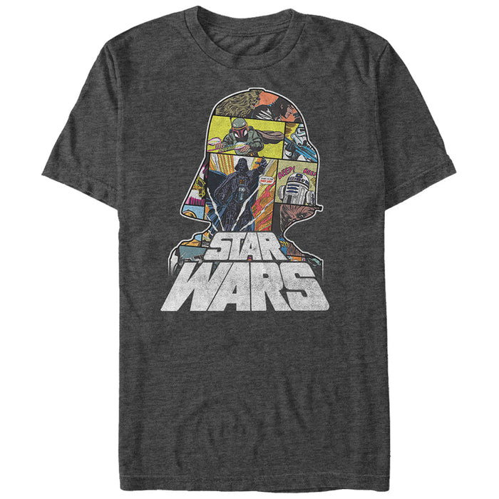 fifth sun Men's Star Wars Darth Vader Comic Helmet T-Shirt