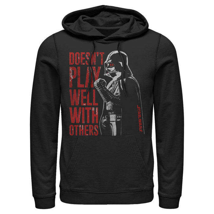 fifth sun Men's Star Wars Darth Vader Doesn't Play Well Pull Over Hoodie