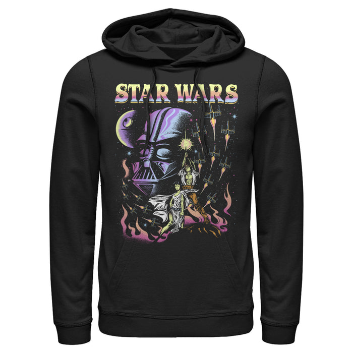 fifth sun Men's Star Wars Darth Vader Luke Skywalker Collage Pull Over Hoodie