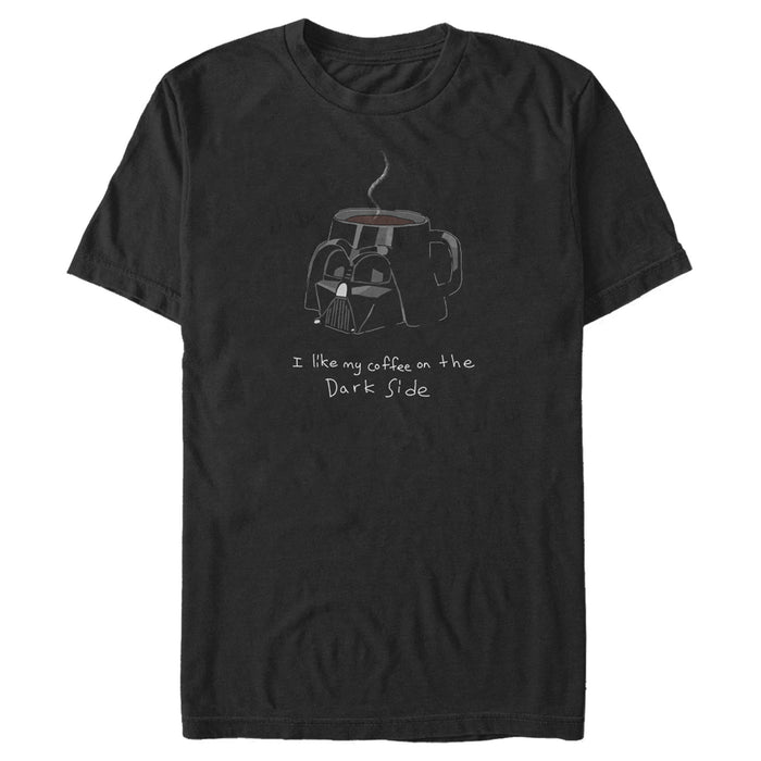 fifth sun Men's Star Wars Darth Vader Mug I Like My Coffee On The Dark Side T-Shirt