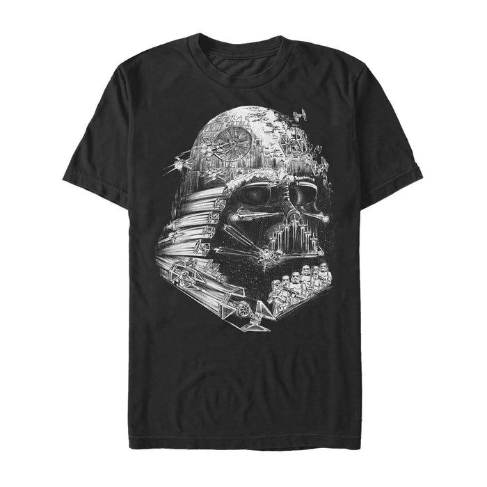 Fifth Sun Men's Star Wars Darth Vader Star Ship Collage T-Shirt