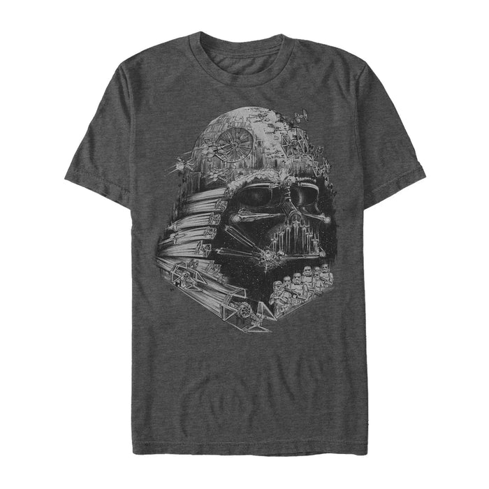fifth sun Men's Star Wars Darth Vader Star Ship Collage T-Shirt