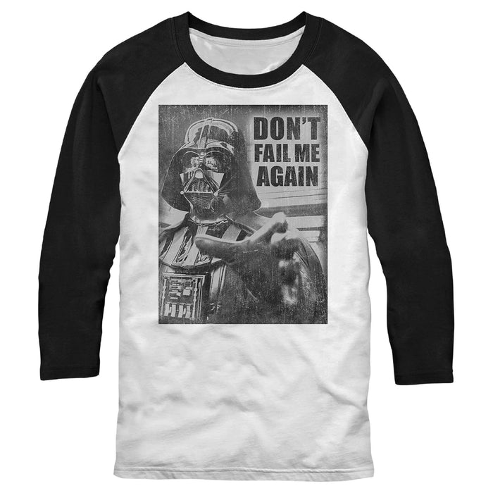 fifth sun Men's Star Wars Don't Fail Me Again Baseball Tee