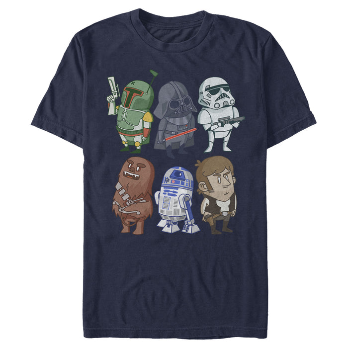 Fifth Sun Men's Star Wars Doodle Character Grid T-Shirt