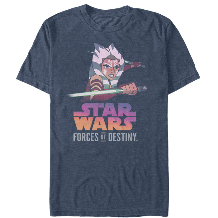 fifth sun Men's Star Wars: Forces of Destiny Ahsoka Fight T-Shirt