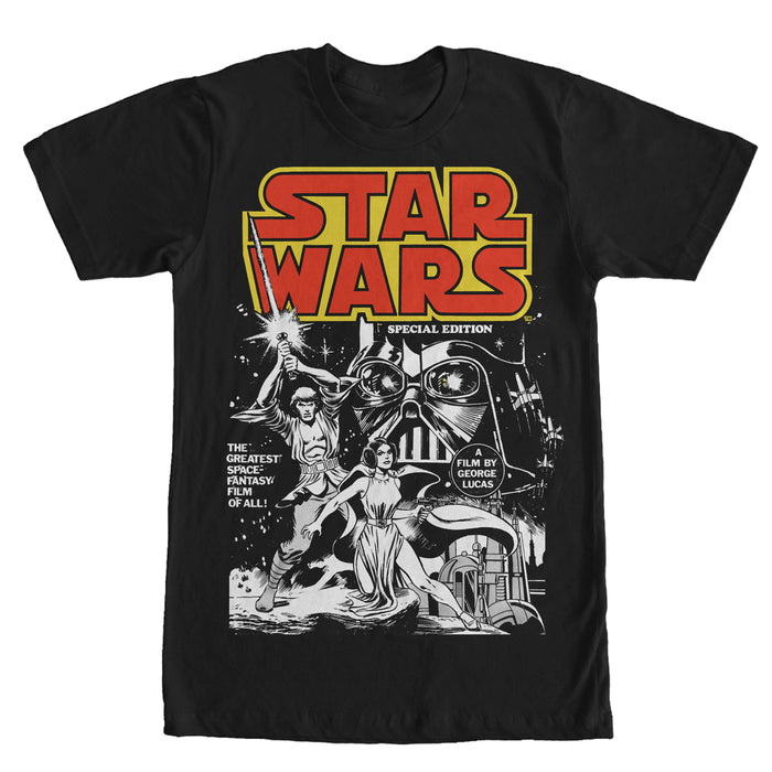 fifth sun Men's Star Wars Greatest Space Fantasy Poster T-Shirt