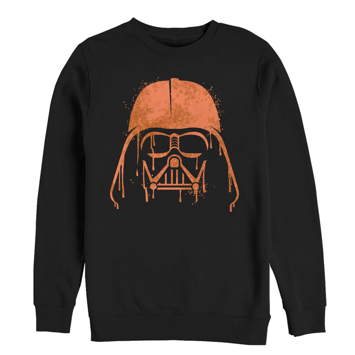 fifth sun Men's Star Wars Halloween Vader Helmet Spray-Paint Sweatshirt