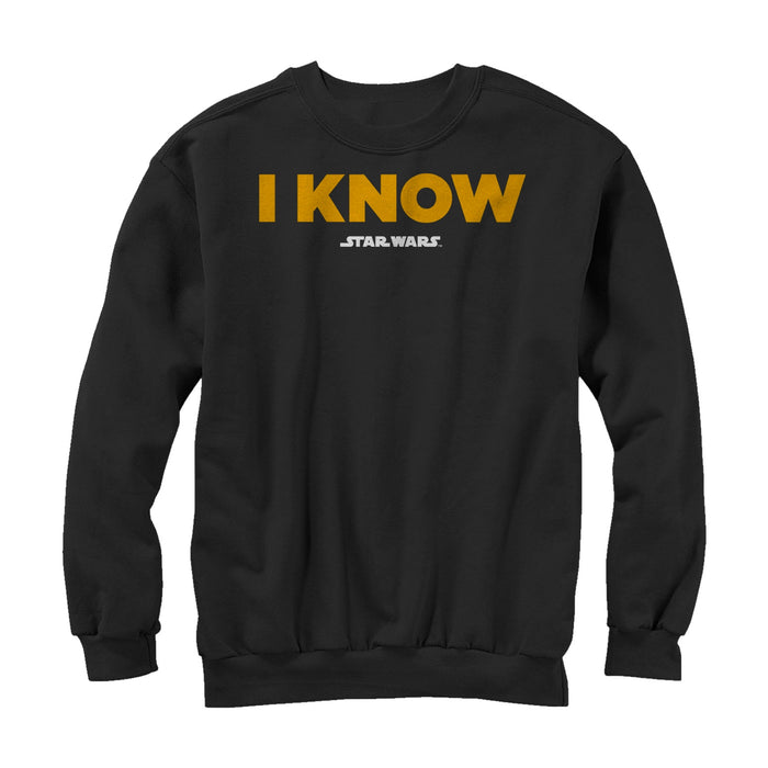 fifth sun Men's Star Wars Han Solo I Know Sweatshirt