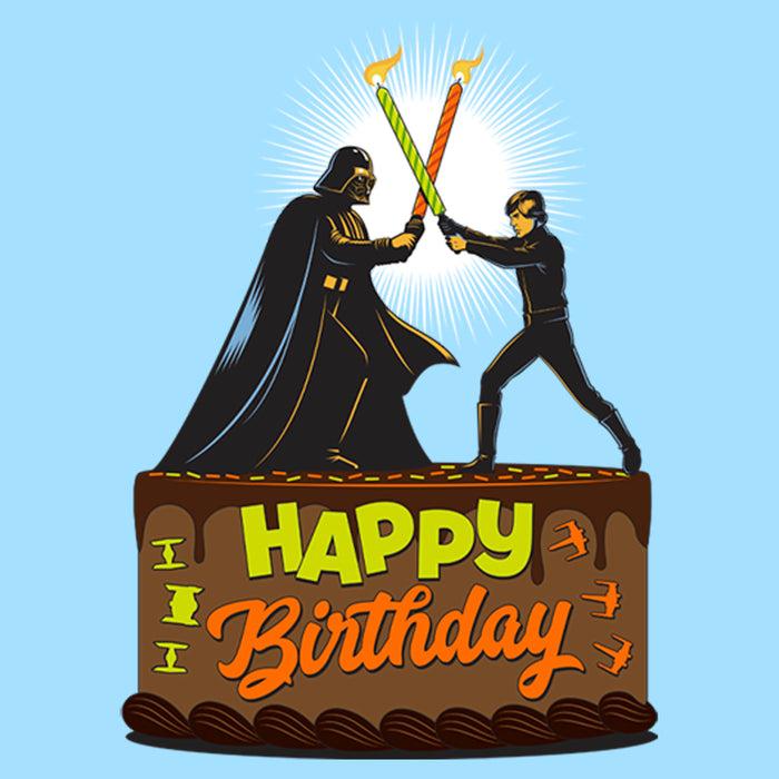 Fifth Sun Men's Star Wars Happy Birthday Duel Cake T-Shirt