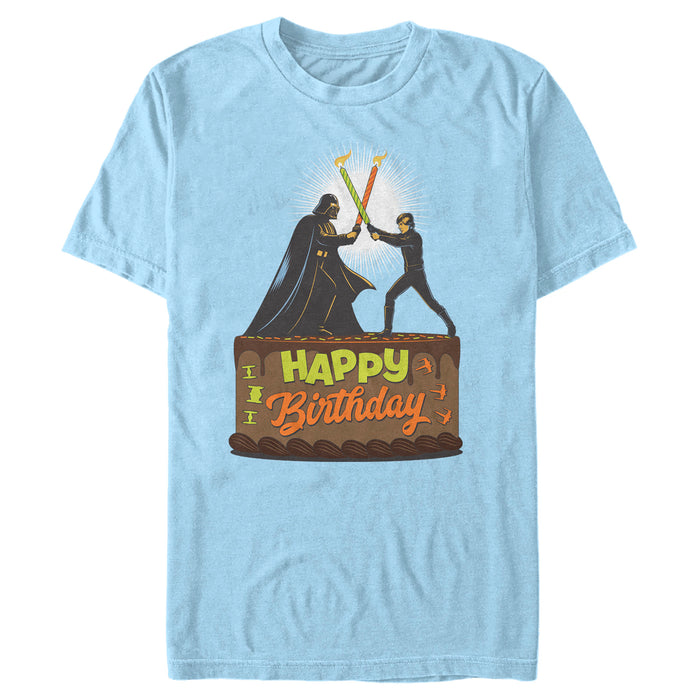 fifth sun Men's Star Wars Happy Birthday Duel Cake T-Shirt