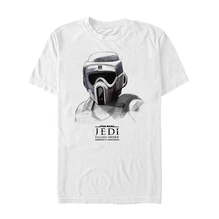 fifth sun Men's Star Wars Jedi: Fallen Order Grayscale Scout Trooper T-Shirt