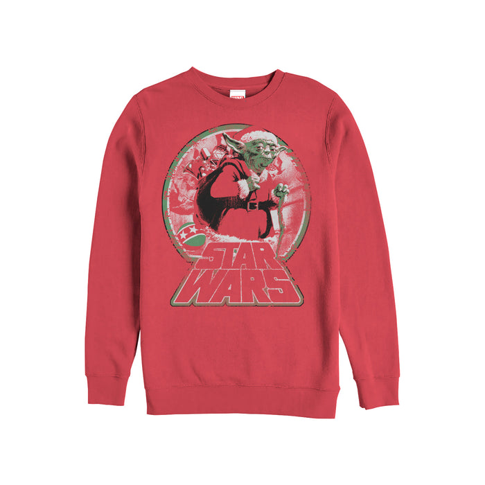 fifth sun Men's Star Wars Jedi Master Yoda Santa Claus Sweatshirt