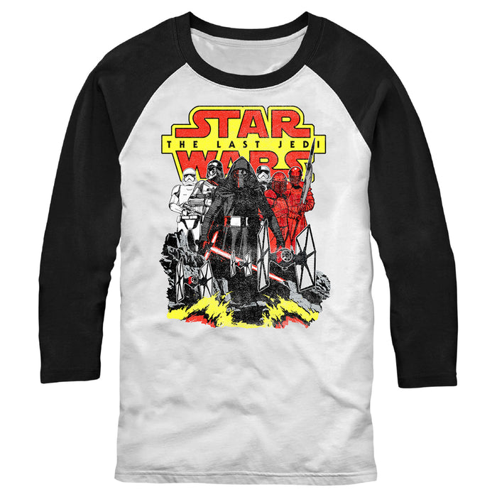 fifth sun Men's Star Wars Kylo and the First Order Baseball Tee