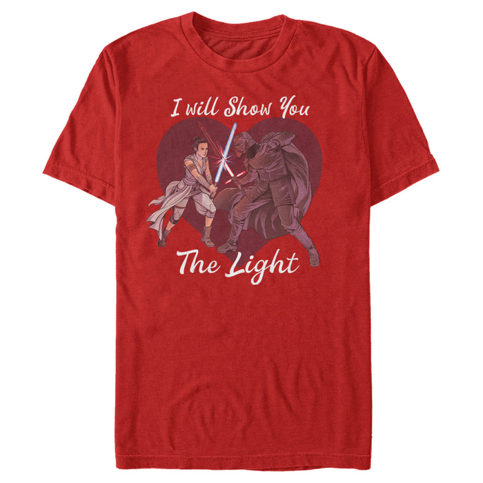 fifth sun Men's Star Wars Kylo Ren and Rey I Will Show You the Light T-Shirt