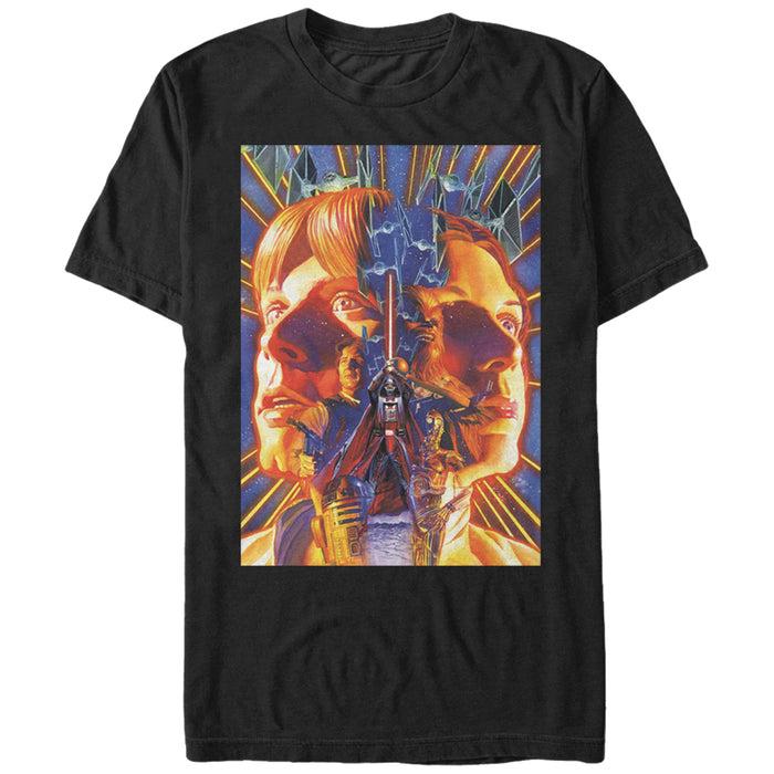 fifth sun Men's Star Wars Luke and Leia Face Off T-Shirt