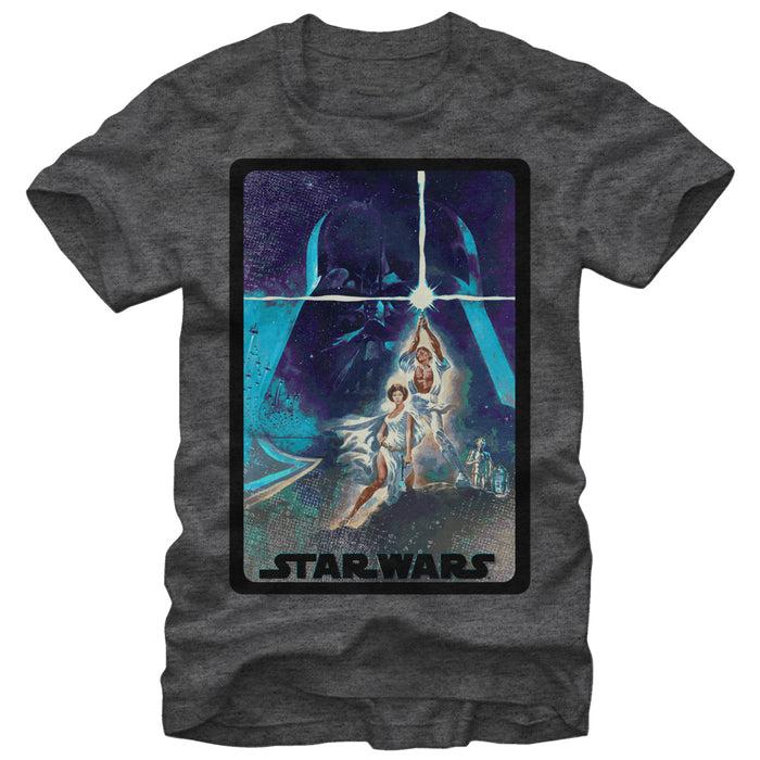 fifth sun Men's Star Wars Luke and Leia Lightsaber T-Shirt