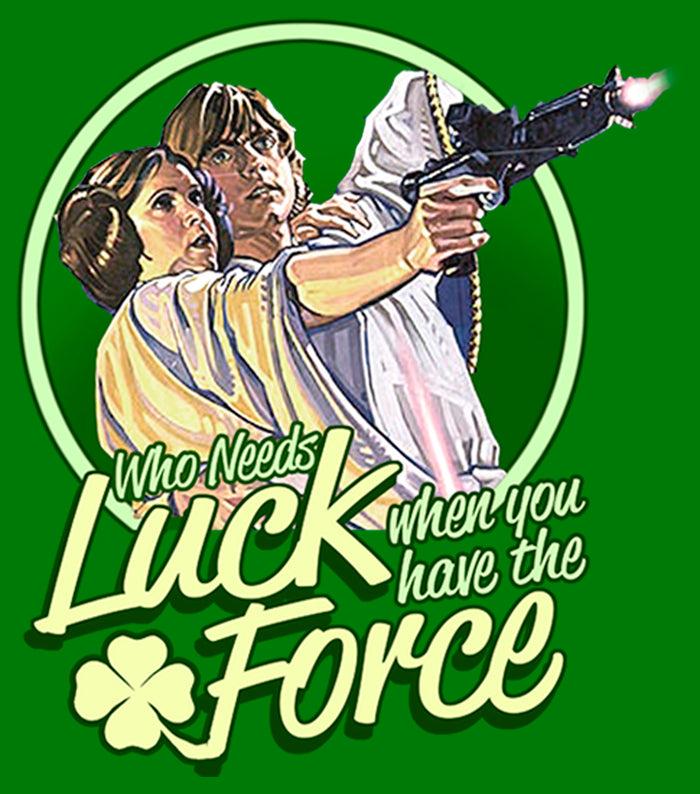 Fifth Sun Men's Star Wars Luke St. Patrick's Day Who Needs Luck When You Have The Force Sweatshirt