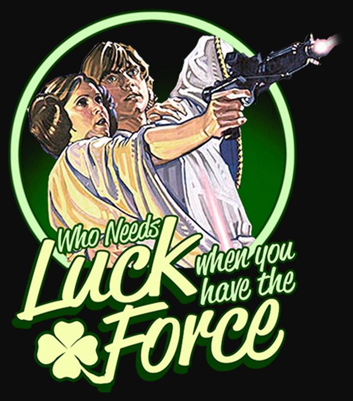Fifth Sun Men's Star Wars Luke St. Patrick's Day Who Needs Luck When You Have The Force Long Sleeve Shirt