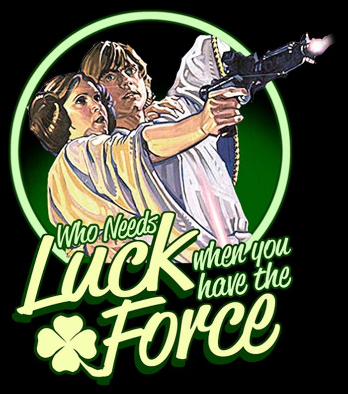 Fifth Sun Men's Star Wars Luke St. Patrick's Day Who Needs Luck When You Have The Force T-Shirt