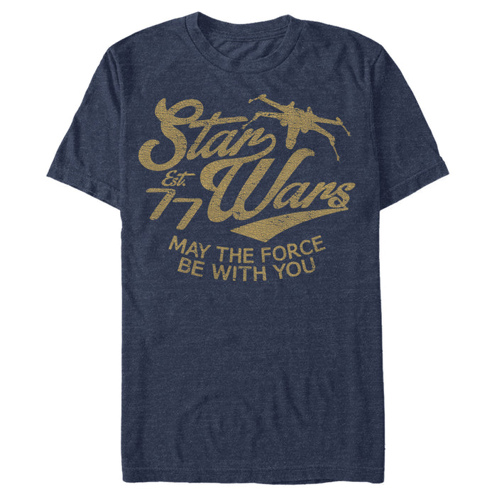 fifth sun Men's Star Wars May the Force Retro 77 T-Shirt