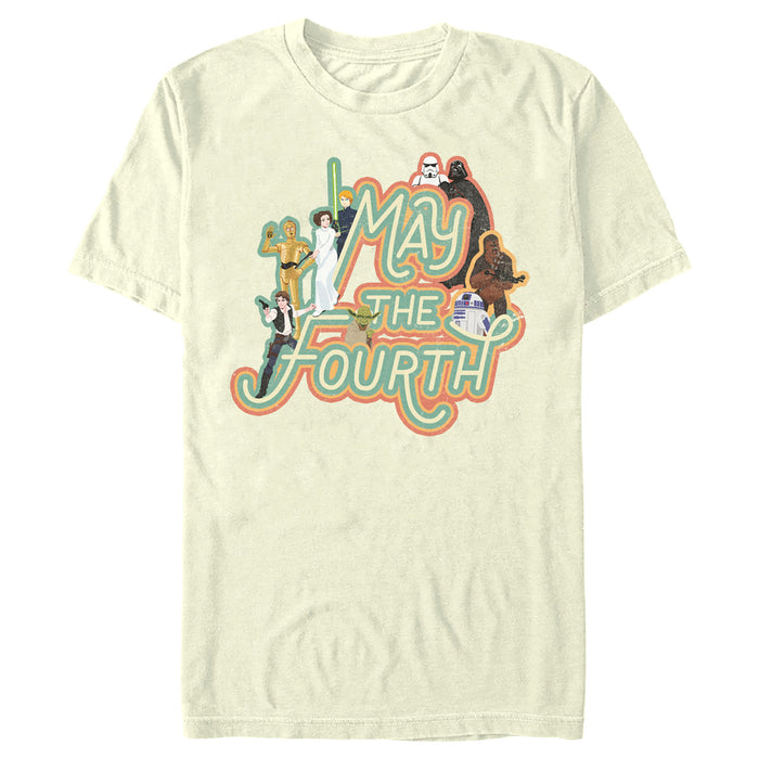 fifth sun Men's Star Wars May the Fourth Classic Characters T-Shirt
