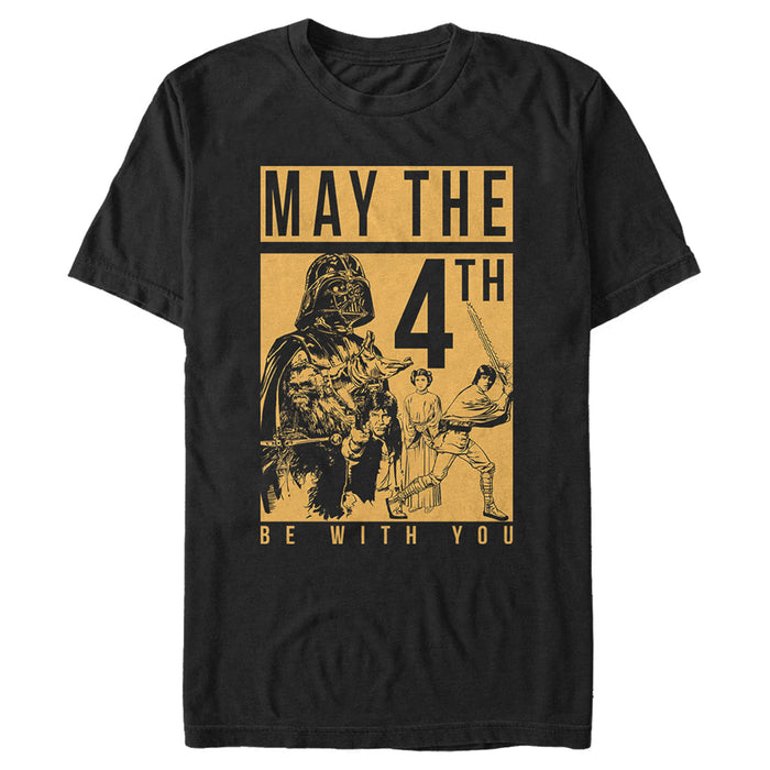 fifth sun Men's Star Wars May the Fourth Two Tone Box T-Shirt