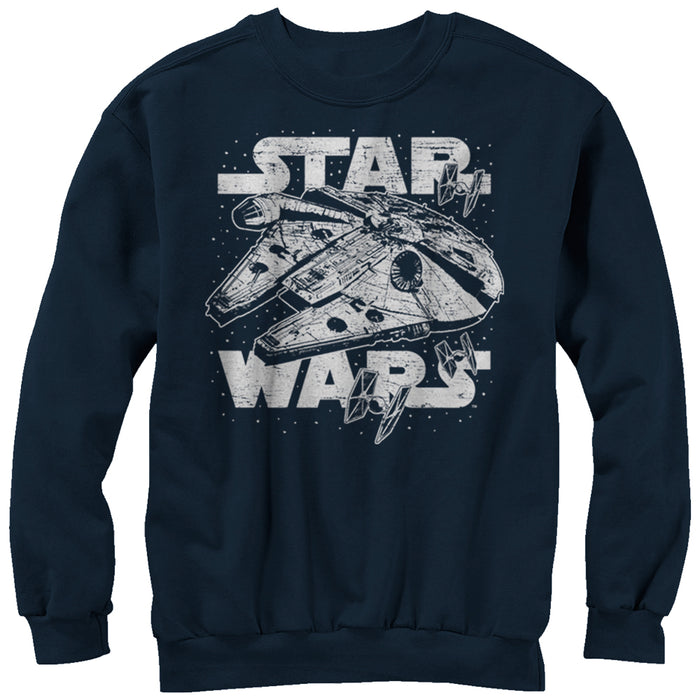 fifth sun Men's Star Wars Millennium Falcon Initiate Hyperdrive Sweatshirt