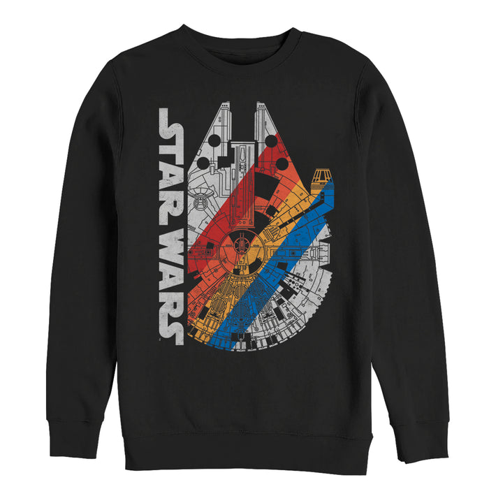 Fifth Sun Men's Star Wars Millennium Falcon Rainbow Sweatshirt