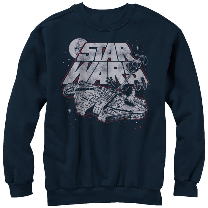 fifth sun Men's Star Wars Millennium Falcon TIE Advanced Sweatshirt