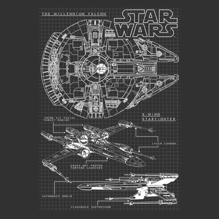 Fifth Sun Men's Star Wars Millennium Falcon X-Wing T-Shirt